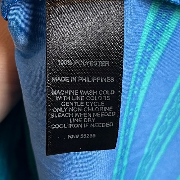 EXPRESS Scarf Print Tube Dress - Green & Blue - Picture 9 of 9